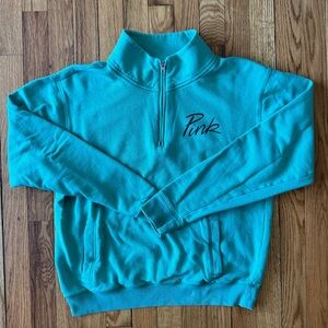 PINK VS Victoria’s Secret Sea foam Green 1/4 Zip Sweatshirt Size Small